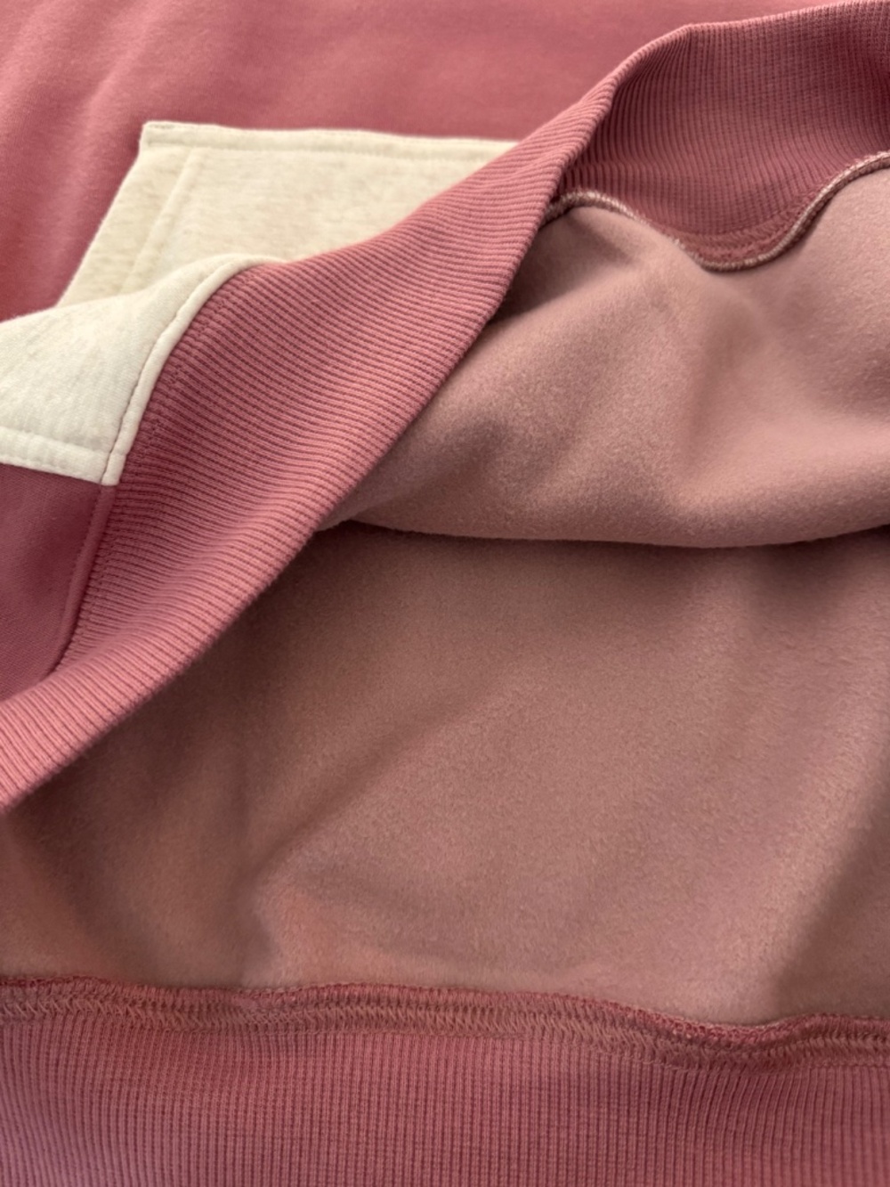 Fabletics Colorblock Pullover Hoodie Sweatshirt Mauve Brown Oatmeal Size XL NWOT - Picture 14 of 16